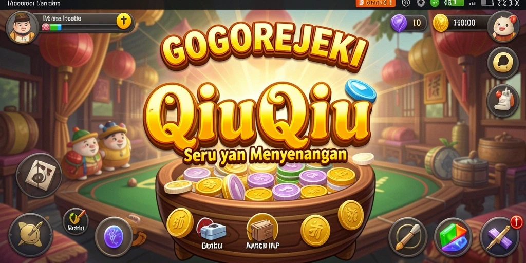 Tampilan gameplay seru dari GOGOREJEKI di meja permainan QiuQiu.