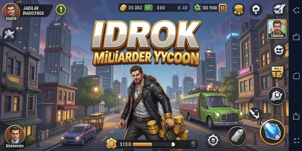 Screenshot menunjukkan pemain membangun kerajaan bisnis dalam IDROK.