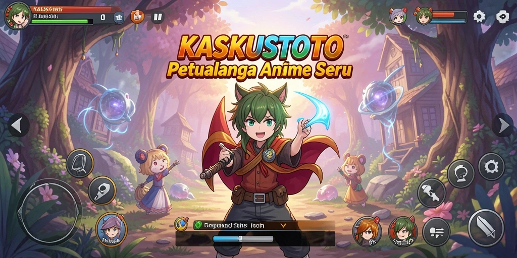 Tampilan gameplay seru di dunia KASKUSTOTO dengan karakter anime menarik.