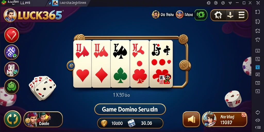Screenshot LUCK365 menampilkan gameplay penuh aksi permainan Domino.