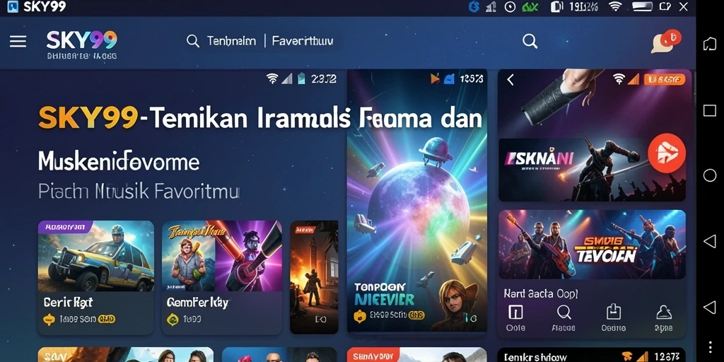 Screenshot gameplay SKY99 menampilkan tantangan musik yang seru dan interaktif.