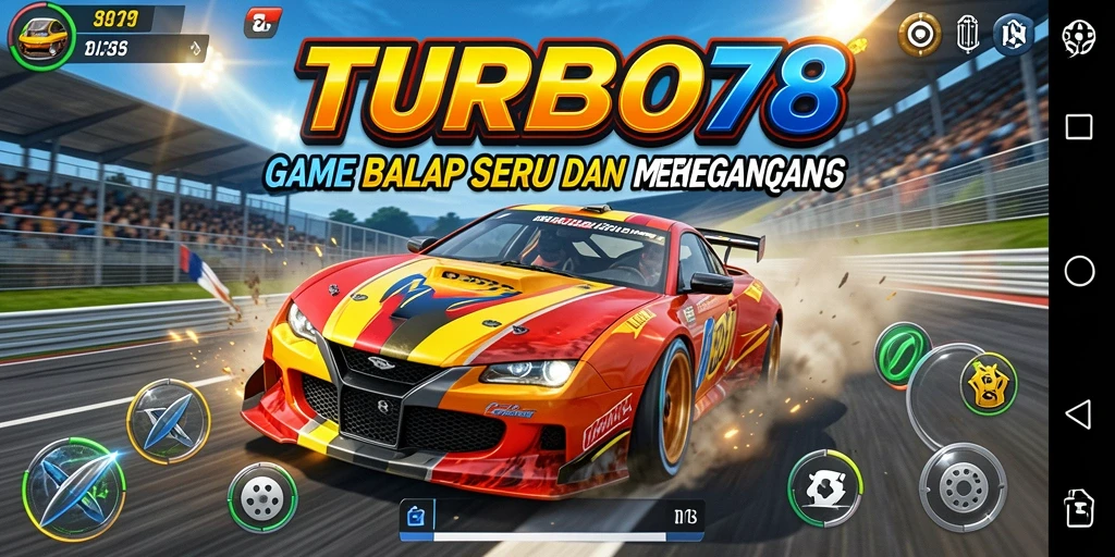 Tampilan menarik dari gameplay TURBO78 yang mendebarkan di trek balap.